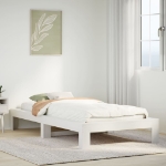 Letto senza Materasso Bianco 75x190 in Legno Massello di Pino