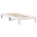 Letto senza Materasso Bianco 75x190 in Legno Massello di Pino