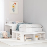 Letto senza Materasso Bianco 75x190 in Legno Massello di Pino