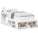 Letto senza Materasso Bianco 75x190 in Legno Massello di Pino