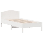 Letto senza Materasso Bianco 75x190 in Legno Massello di Pino