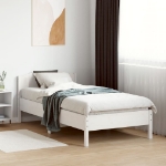 Letto senza Materasso Bianco 75x190 in Legno Massello di Pino