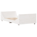 Letto senza Materasso Bianco 75x190 in Legno Massello di Pino