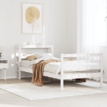 Letto senza Materasso Bianco 75x190 in Legno Massello di Pino