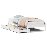 Letto senza Materasso Bianco 75x190 in Legno Massello di Pino