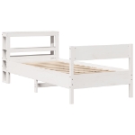 Letto senza Materasso Bianco 75x190 in Legno Massello di Pino