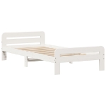 Letto senza Materasso Bianco 75x190 in Legno Massello di Pino