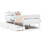 Letto senza Materasso Bianco 75x190 in Legno Massello di Pino