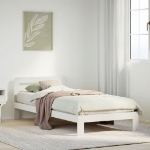 Letto senza Materasso Bianco 75x190 in Legno Massello di Pino