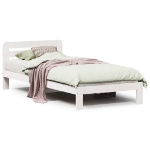 Letto senza Materasso Bianco 75x190 in Legno Massello di Pino