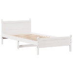 Letto senza Materasso Bianco 75x190 in Legno Massello di Pino