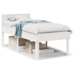 Letto senza Materasso Bianco 75x190 in Legno Massello di Pino