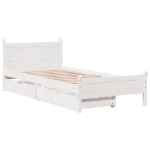 Letto senza Materasso Bianco 75x190 in Legno Massello di Pino