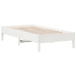 Letto senza Materasso Bianco 75x190 in Legno Massello di Pino