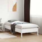 Letto senza Materasso Bianco 75x190 in Legno Massello di Pino