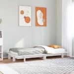 Letto senza Materasso Bianco 75x190 in Legno Massello di Pino