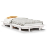 Letto senza Materasso Bianco 75x190 in Legno Massello di Pino