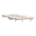 Letto senza Materasso Bianco 75x190 in Legno Massello di Pino