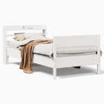 Letto senza Materasso Bianco 75x190 in Legno Massello di Pino