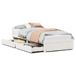 Letto senza Materasso Bianco 75x190 in Legno Massello di Pino