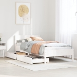 Letto senza Materasso Bianco 75x190 in Legno Massello di Pino