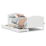 Letto senza Materasso Bianco 75x190 in Legno Massello di Pino