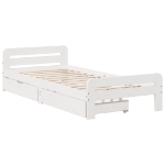 Letto senza Materasso Bianco 75x190 in Legno Massello di Pino