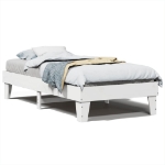 Letto senza Materasso Bianco 75x190 in Legno Massello di Pino