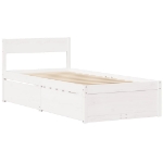 Letto senza Materasso Bianco 75x190 in Legno Massello di Pino