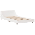 Letto senza Materasso Bianco 75x190 in Legno Massello di Pino