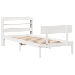 Letto senza Materasso Bianco 75x190 in Legno Massello di Pino