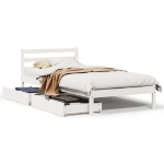 Letto senza Materasso Bianco 75x190 in Legno Massello di Pino