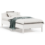 Letto senza Materasso Bianco 90x190 cm in Legno Massello Pino