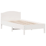 Letto senza Materasso Bianco 90x190 cm in Legno Massello Pino