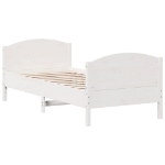 Letto senza Materasso Bianco 90x190 cm in Legno Massello Pino