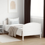 Letto senza Materasso Bianco 90x190 cm in Legno Massello Pino