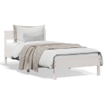 Letto senza Materasso Bianco 90x190 cm in Legno Massello Pino