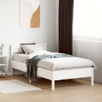 Letto senza Materasso Bianco 90x190 cm in Legno Massello Pino