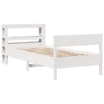 Letto senza Materasso Bianco 90x190 cm in Legno Massello Pino