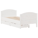 Letto senza Materasso Bianco 90x190 cm in Legno Massello Pino