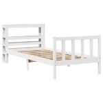 Letto senza Materasso Bianco 90x190 cm in Legno Massello Pino