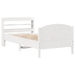 Letto senza Materasso Bianco 90x190 cm in Legno Massello Pino