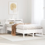 Letto senza Materasso Bianco 90x190 cm in Legno Massello Pino