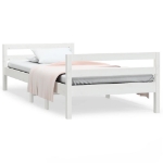 Letto senza Materasso Bianco 90x190 cm in Legno Massello Pino