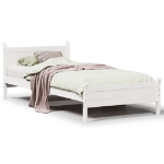 Letto senza Materasso Bianco 90x190 cm in Legno Massello Pino