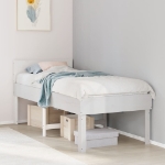 Letto senza Materasso Bianco 90x190 cm in Legno Massello Pino