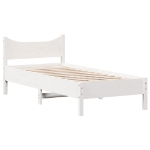 Letto senza Materasso Bianco 90x190 cm in Legno Massello Pino