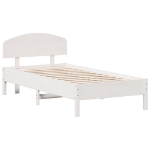 Letto senza Materasso Bianco 90x190 cm in Legno Massello Pino