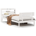 Letto senza Materasso Bianco 90x190 cm in Legno Massello Pino