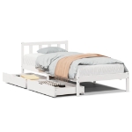 Letto senza Materasso Bianco 90x190 cm in Legno Massello Pino